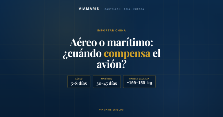 Aéreo vs marítimo desde China: cuándo compensa el avión
