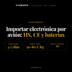 Importación aérea de electrónica y alta tecnología: HS codes, IVA y marcado CE
