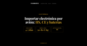 importación electrónica aérea España Viamaris